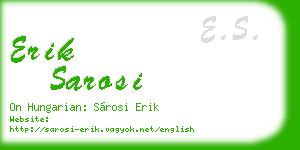 erik sarosi business card