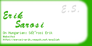 erik sarosi business card